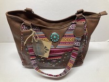Western Womens Handbag Purse Turquoise Kach Fli Genuine 100% Leather Suede Nwt