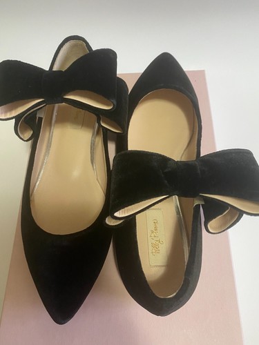 Scarpa Ballerina con fiocchi in Velluto Nero e fodera in pelle - Polly Plume - Foto 3 di 8