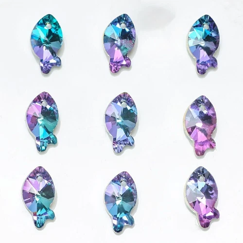 Multi Shape Crystal Charms - AB Color Glass Beads Jewelry Making Pendants 20Pcs - Picture 64 of 65