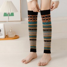 Lady Winter Warm Boot Cuffs Leg Warmer Boho Knit Boot Stocking Retro Ethnic Soft