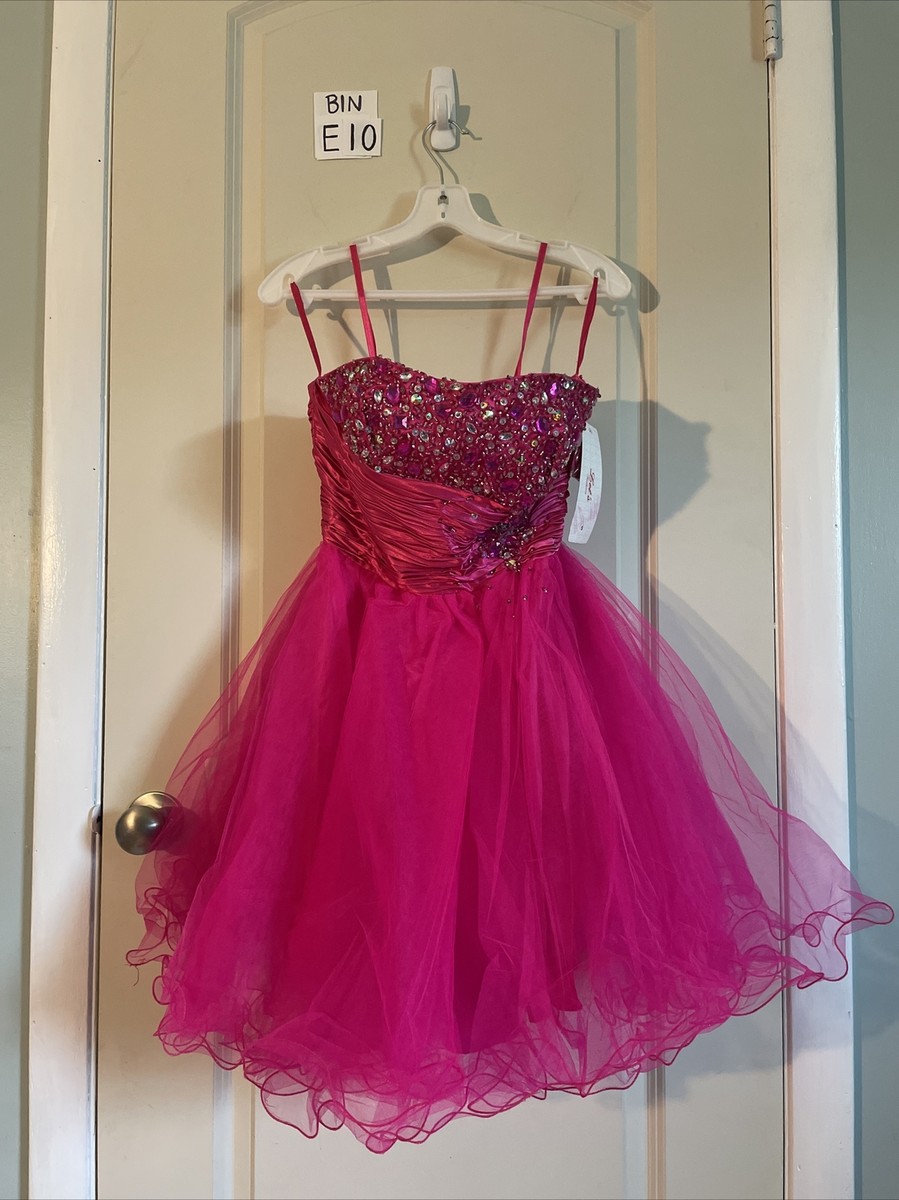 pink tutu prom dress Let's Fashion Pink Tutu Jewel Strapless Prom Dress juniors size L