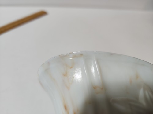 Vintage Akro Agate Orange/White Marbled Slag Glass Easter Lily Vase - Picture 15 of 15