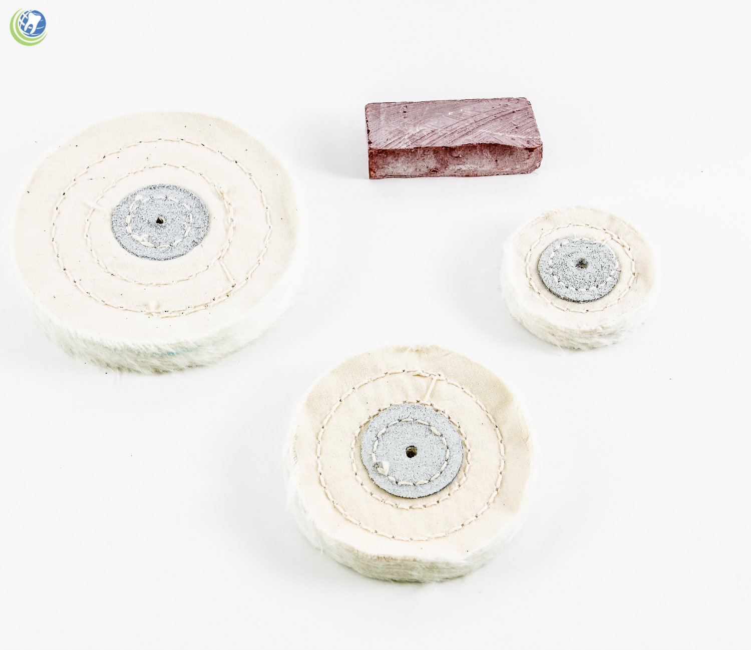 Muslin Polishing Buffing Kit w/ Spindle Left Chuck & Rouge Dental