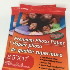 Two Packs Of Premium Photo Paper 8.5'' x 11'' 16 Sheets Total