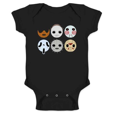 Horror Masks Monster Scary Movie Halloween Spooky Baby Bodysuit