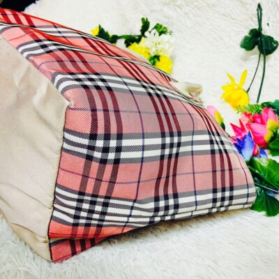 Burberry London Blue Label Handbag nova check color pink fashion