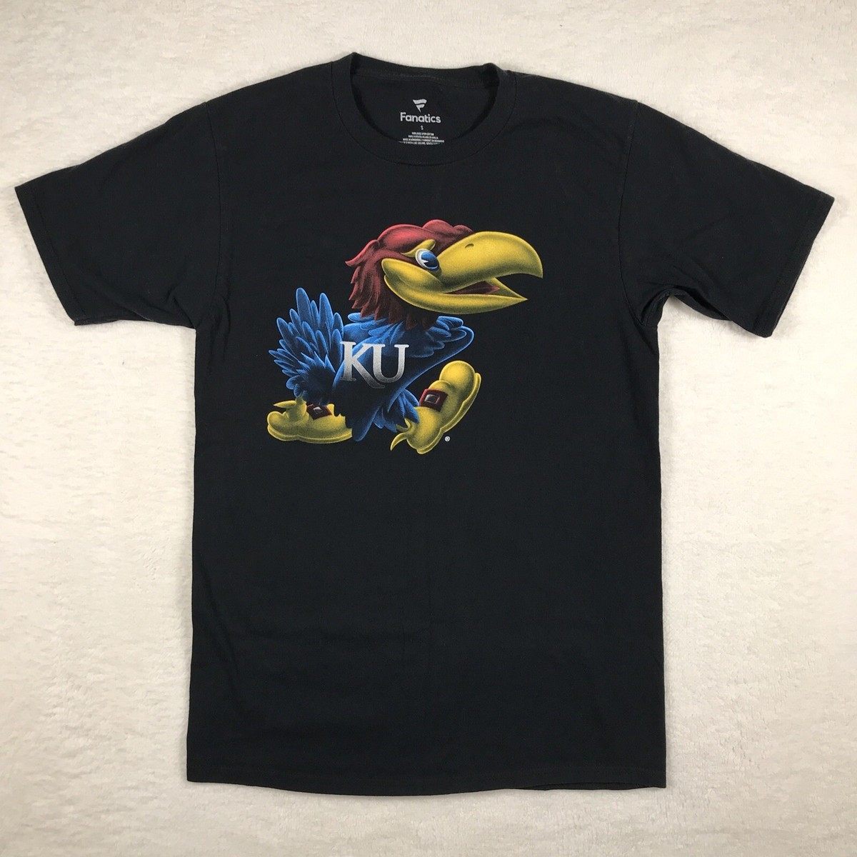 Kansas Jayhawks Men's Basketball Logo Crew Neck Cotton Black