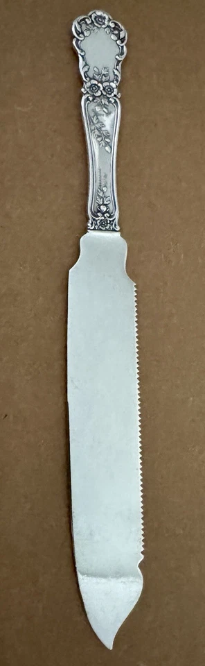 "ART NOUVEAU GORHAM BUTTERCUP 9 7/8"" SIERRA PARA PASTELES MANGO PLANO TODO ESTERLINA PIEZA ANTIGUA! Foto 3 de 4