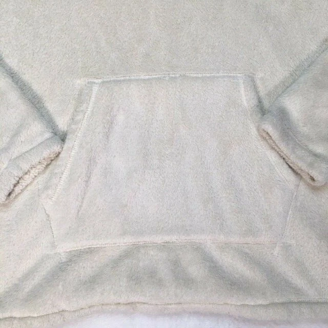 OFF WHITE Felpa uomo Pacsun fuzzy morbida felpa con cappuccio 1 4 zip pullover beige avorio felpa media