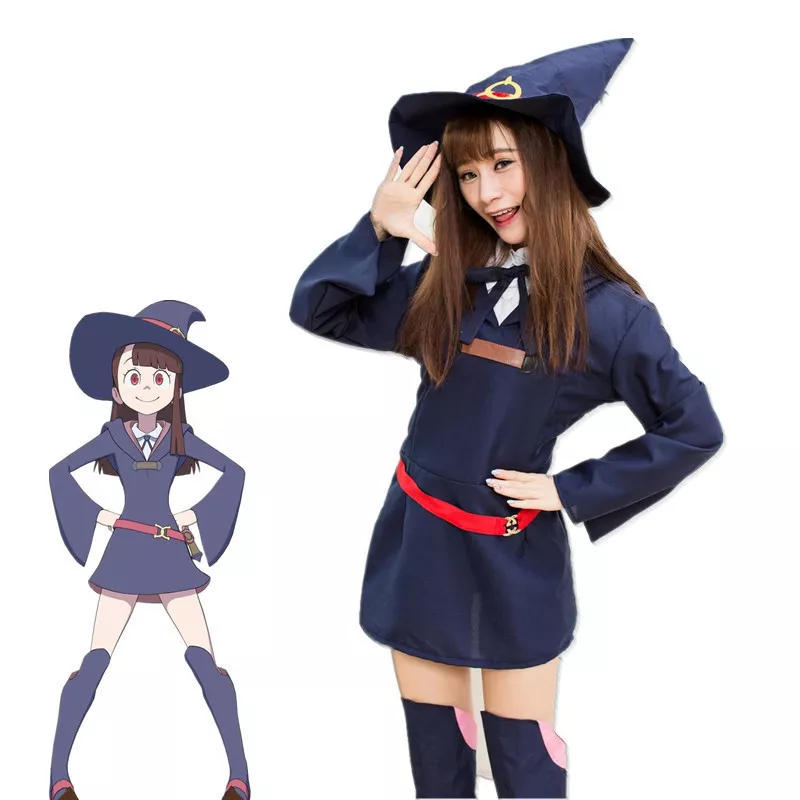 Anime Little Witch Academia halloween girls school uniform dress outfit  cosplay costume Cloak Hat Robe Outfit - AliExpress