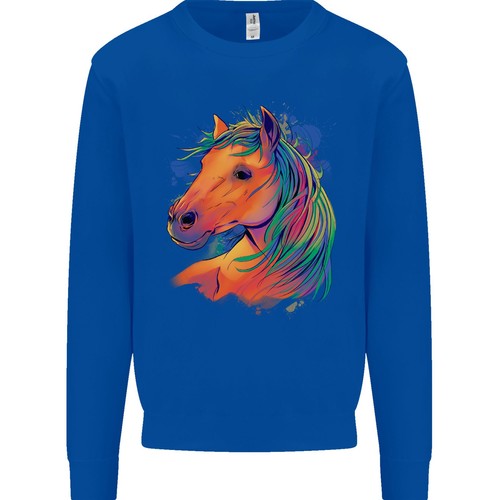 Horse Head Equestrian Kids Sweatshirt Jumper - Picture 11 of 33