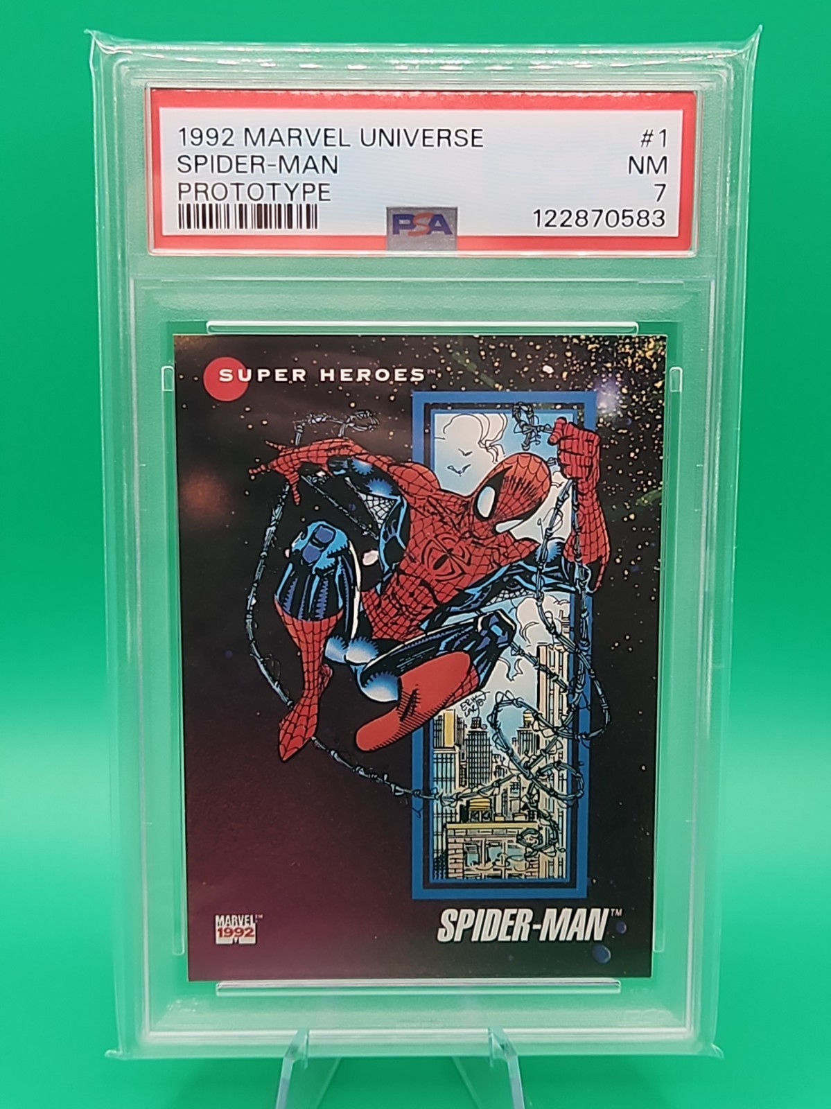1992 Impel Marvel Universe Spider-Man #1 PSA 7 NM MCU