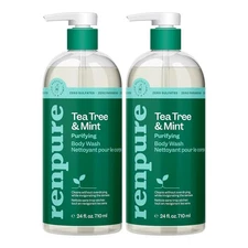 RENPURE Tea Tree & Mint Body Wash All Skin Types 24 Fl Oz each, 2 Pack