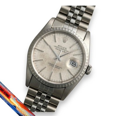 Rolex Datejust 16220 Antique Mosaic Dial Engine Turned Bezel Overhauled