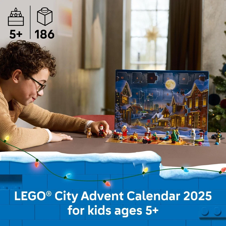 LEGO City Advent Calendar 2025 Kids Toy - Holiday Countdown Playset W/Santa &... - Image 2 of 4