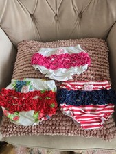 Ruffle Buns Ruffled Baby Diaper Covers/Bloomers, Multicolor 3-Pack