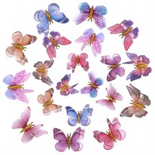 Glitter Butterfly Hair Clips, 20 PCS Double Layer Thin Gauze Hair Clips