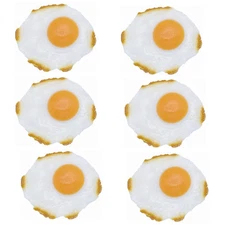 6 Pcs Fake Fried Eggs Simulated Fried Eggs Lifelike Cooked Egg Model Artifici...