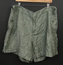 Athleta Womens Green Voyager Linen Shorts Adj...