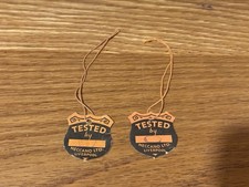 2X RARE HORNBY DUBLO / HORNBY O GAUGE PRE WAR ORANGE SHIELD TEST TAGS ORIGINAL