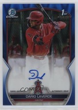 2023 Bowman Chrome Prospect Blue RayWave Refractor /150 Dario Laverde Auto 01ix