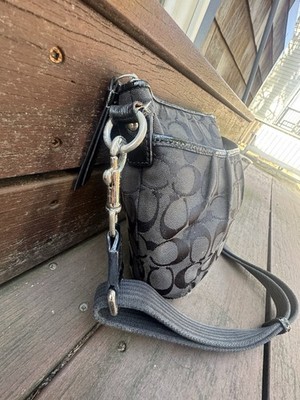 2 COACH Signature Jacquard Canvas Leather Shoulder & Crossbody Bag