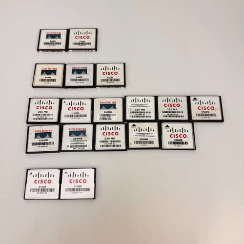 Lot of 18x Cisco Compack Flash Cards 32MB 64MB 256MB 512MB 16-3577-01 16-3574-02