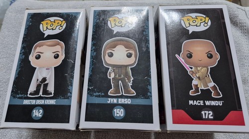 FUNKO POP Director Orson krennic #142, Jyn Erso #150 , Mace Windu #172
