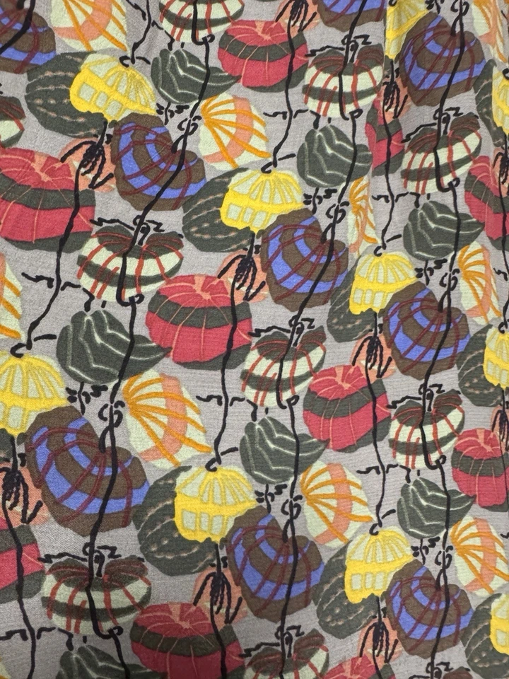 FLAX Rayon Pants Baggy Wide Leg Abstract Floral  Boho My life Is a Picture Small - Image 3 of 4