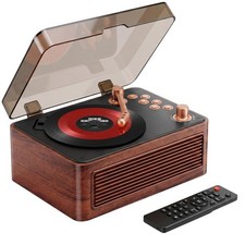 Portable CD Player with Speaker Retro Wood, 3600 mAh Nostalgic CD Music Playe...