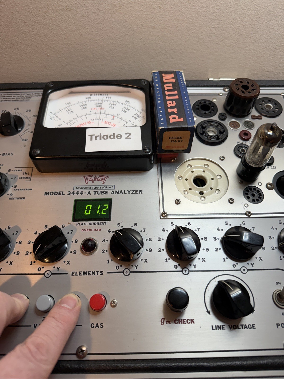 Rare NOS Mullard 12AX7 ECC83 Tube mC1 1956 Sq Get Amplitrex Test 12AX7A B339 D