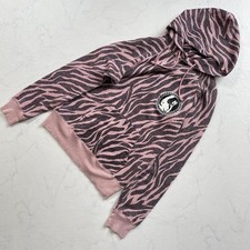Rare 90's HYSTERIC GLAMOUR Zebra Print Hoodie with Glitter Pink Adult Women
