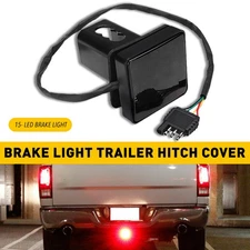 Fit 2" Towing & Hauling Smoke LED Brake Red DRL Light Trailer Hitch Backup Light