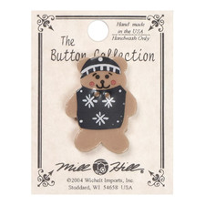 Mill Hill Ceramic Buttons 86097 teddy bear with sweater