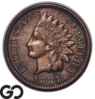 1887 Indian Head Cent Penny, AU