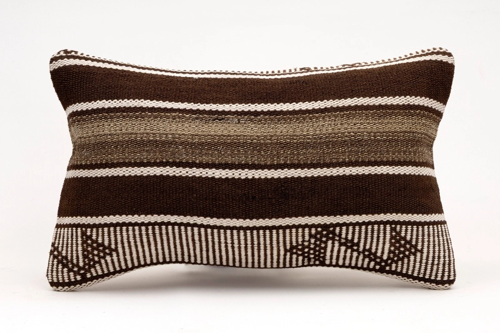 Decorative Pillow Cover, 12x20 in, Turkish Kilim Cushion, Boho Sofa Throw Pillow