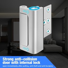 Silver Metal Hinge Style Door Latch Hasp Lock For Cupboard Storage Cabinet Gate