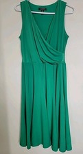 Lauren Ralph Lauren Wrap Dress Green  Slinky Office Classic 10