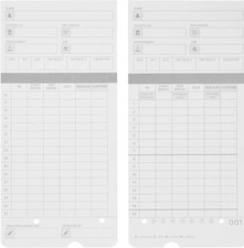 100 time Cards for HN4000, HN2000, HN2500, HN4500 Clocks and More, black