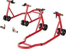 SPECSTAR Motorcycle Stands, 882 Lbs Capacity Front Rear Wheels Lift Combo with U
