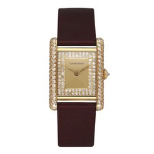Cartier Tank Louis Paris Diamond 18K Yellow Gold Ladies Watch