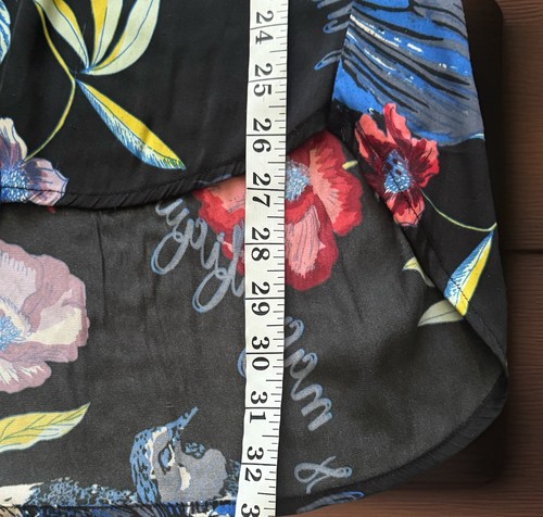 FREE PEOPLE Blouse Womens Small Multicolored Floral Silky Nights Oversized Top - Picture 11 of 11