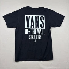 Vans Off The Wall Since 1966 Graphic Print Black T Shirt Mens Medium