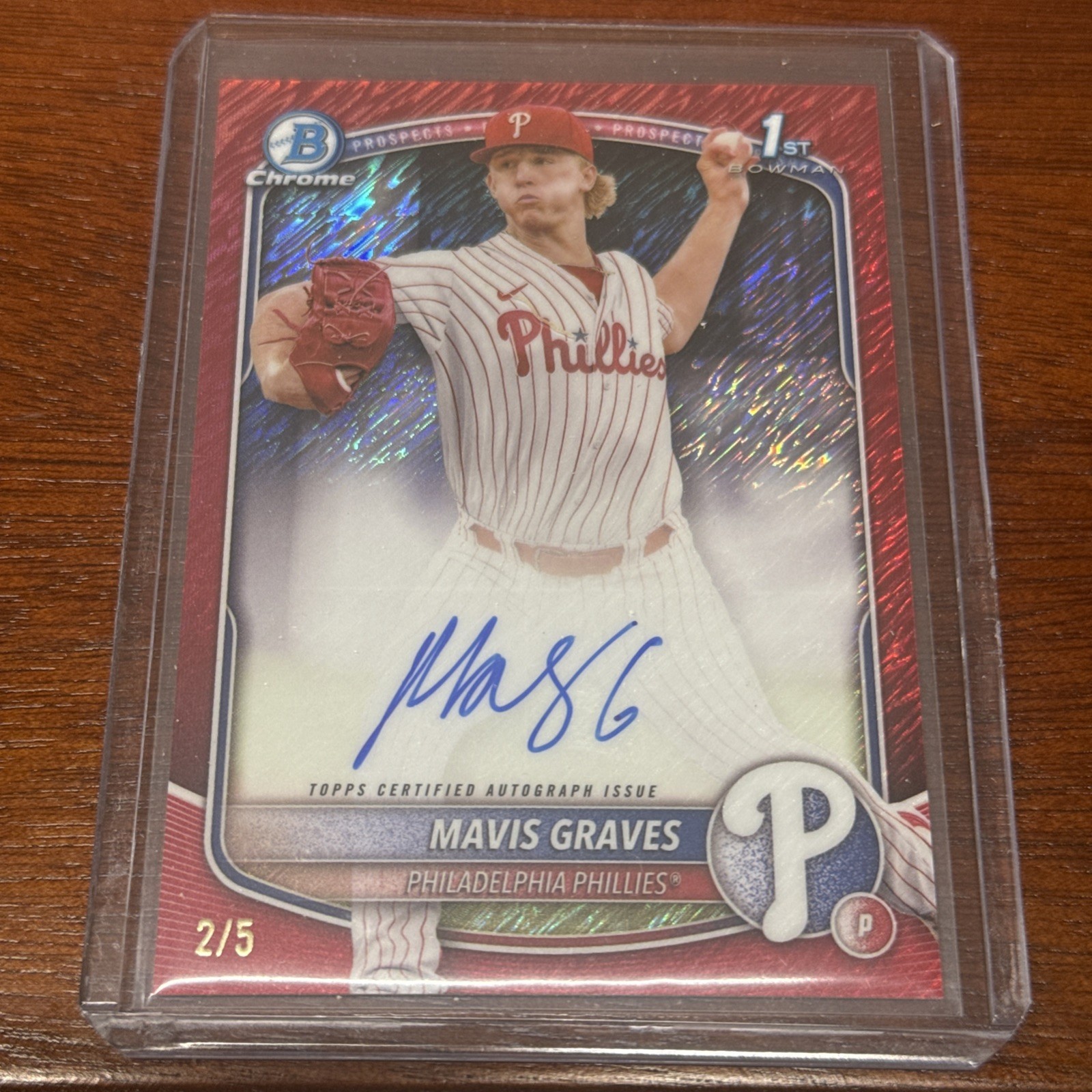 2025 Bowman Chrome Mavis Graves Red Shimmer Refractor Auto 2/5 CPA-MG