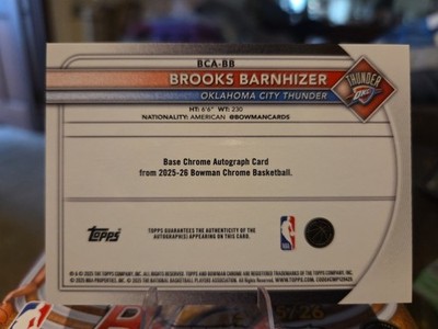 2025-26 Bowman Brooks Barnhizer BCA-BB Autograph /99 Green