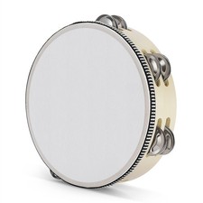 Tambourine 8 Inch Wood Double Row Jingles Percussion Musical Instrument