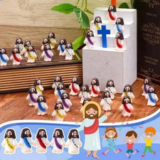 25 P Little Jesus Figures Original Design Jesus Love You Mini Rubber Jesus  //