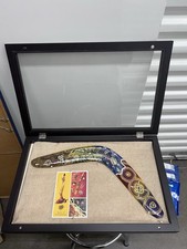 Spirit of yarramunua  decorative boomerang with Aboriginal art