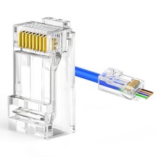 200 Pack Cat6 RJ45 Pass Through Connector RJ45 Connectors Cat6 Pass Through C...