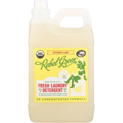 Rebel Green Organic Fresh Laundry Detergent Peppermint & Lemon 64 Fl Oz